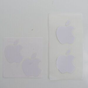 Apple Logo White Stickers - 4 Pack